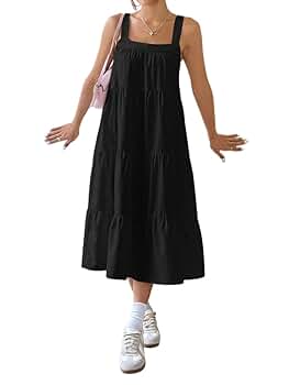 ワンピース BlackEyePatch Camisole Long Dress Women's Black Sleeveless Cami Maxi Long Dress Women Solid